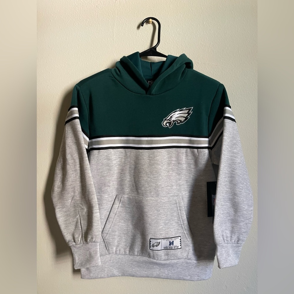 NWT Philadelphia Eagles Embroidered Kids Sweatshirt Hoodie | Size 10-12 (boy)